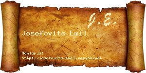 Josefovits Emil névjegykártya