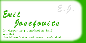 emil josefovits business card